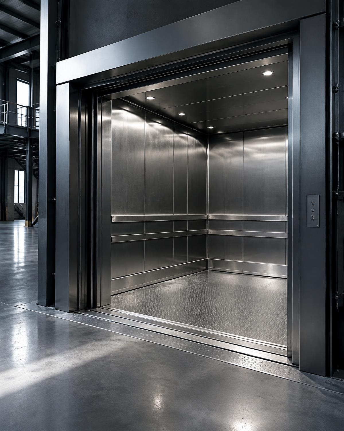 Heavy-duty industrial goods elevator